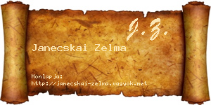 Janecskai Zelma névjegykártya